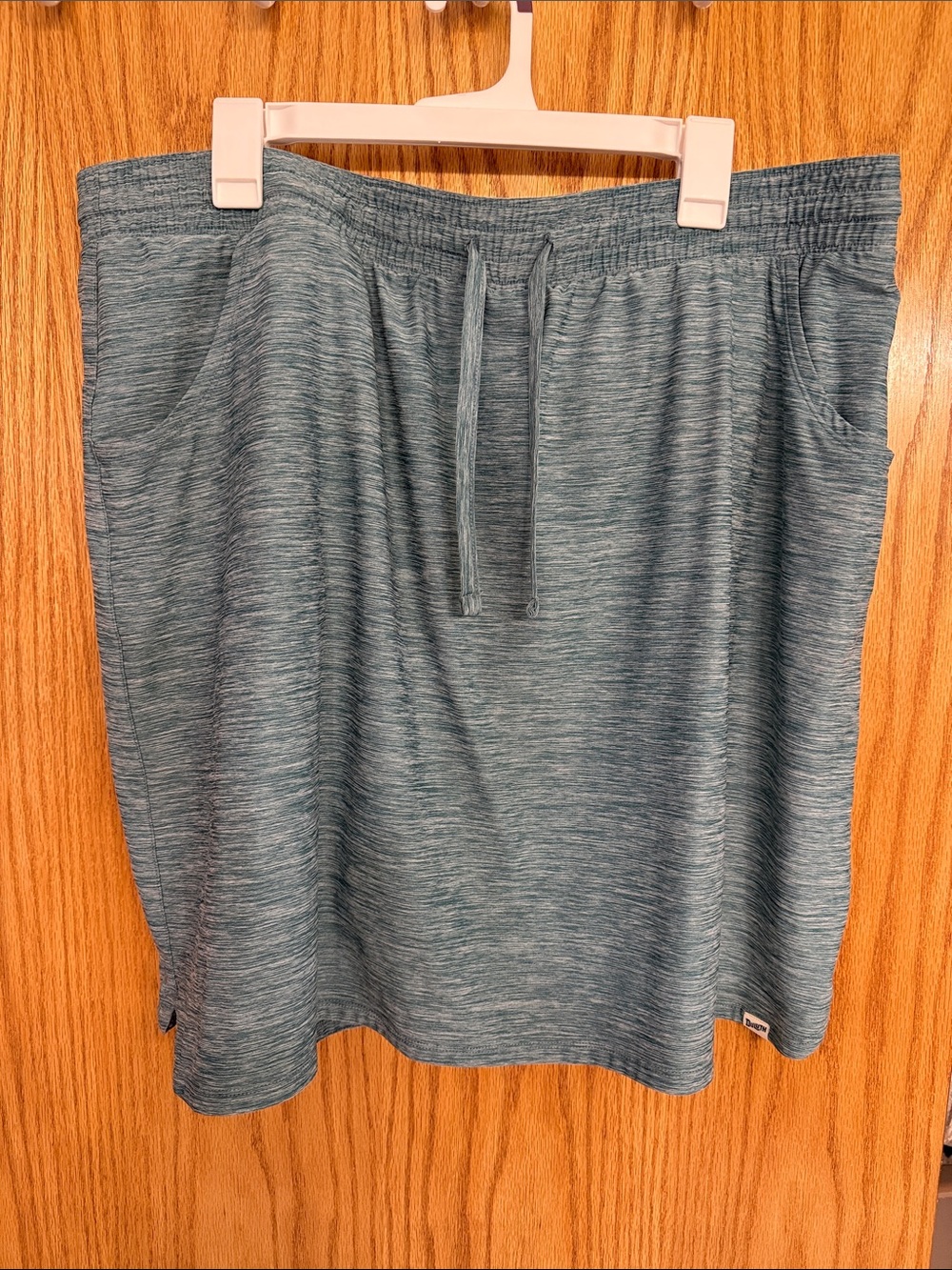 Duluth Trading Co Heathered Teal Pull-On Midi Skirt
